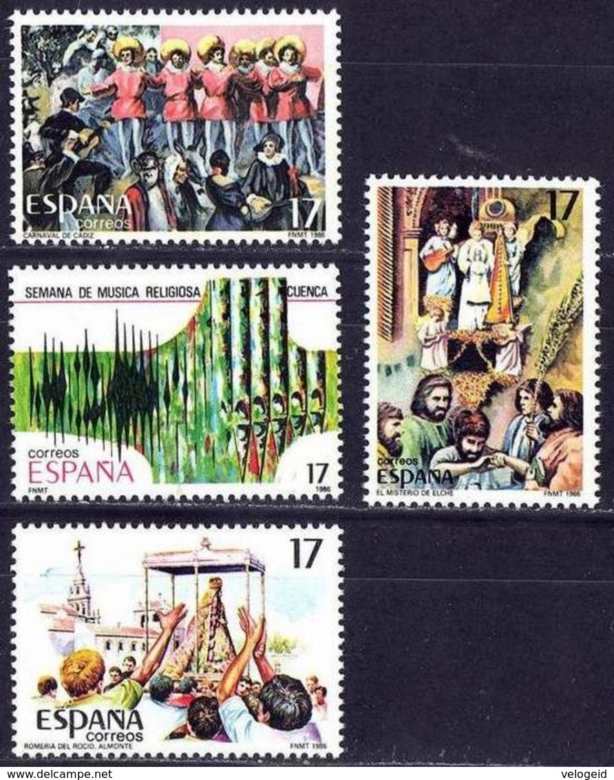 España. Spain. 1986. Fiesta Populares. Carnaval. Cadiz. Semana Musica. Cuenca. Rocio. Huelva. Misterio De Elche - Nuevos