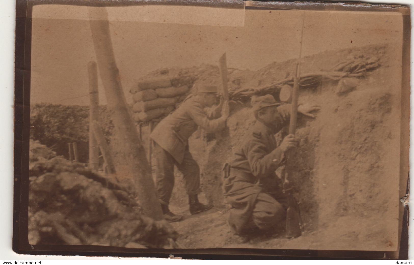 Photo Guerre 1914 1918 Inspection Du Terrain Au Périscope Carnoy Somme 1915 - 1914-18