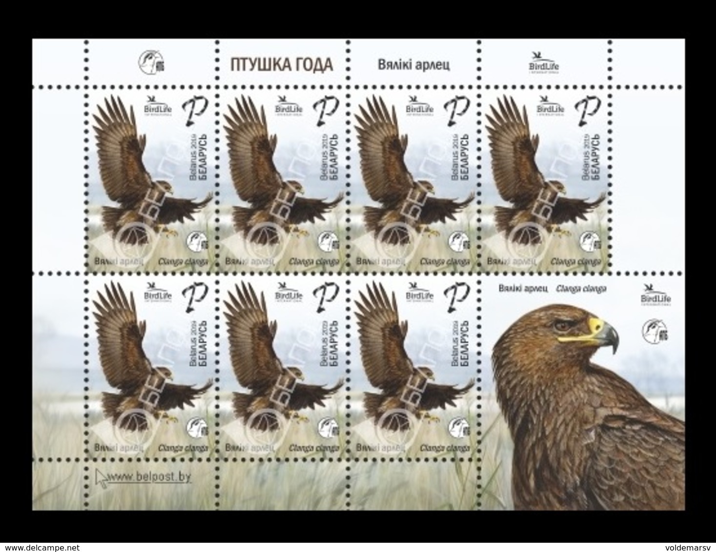 Belarus 2019 Mih. 1291 Fauna. Bird Of The Year. Greater Spotted Eagle (M/S) MNH ** - Belarus