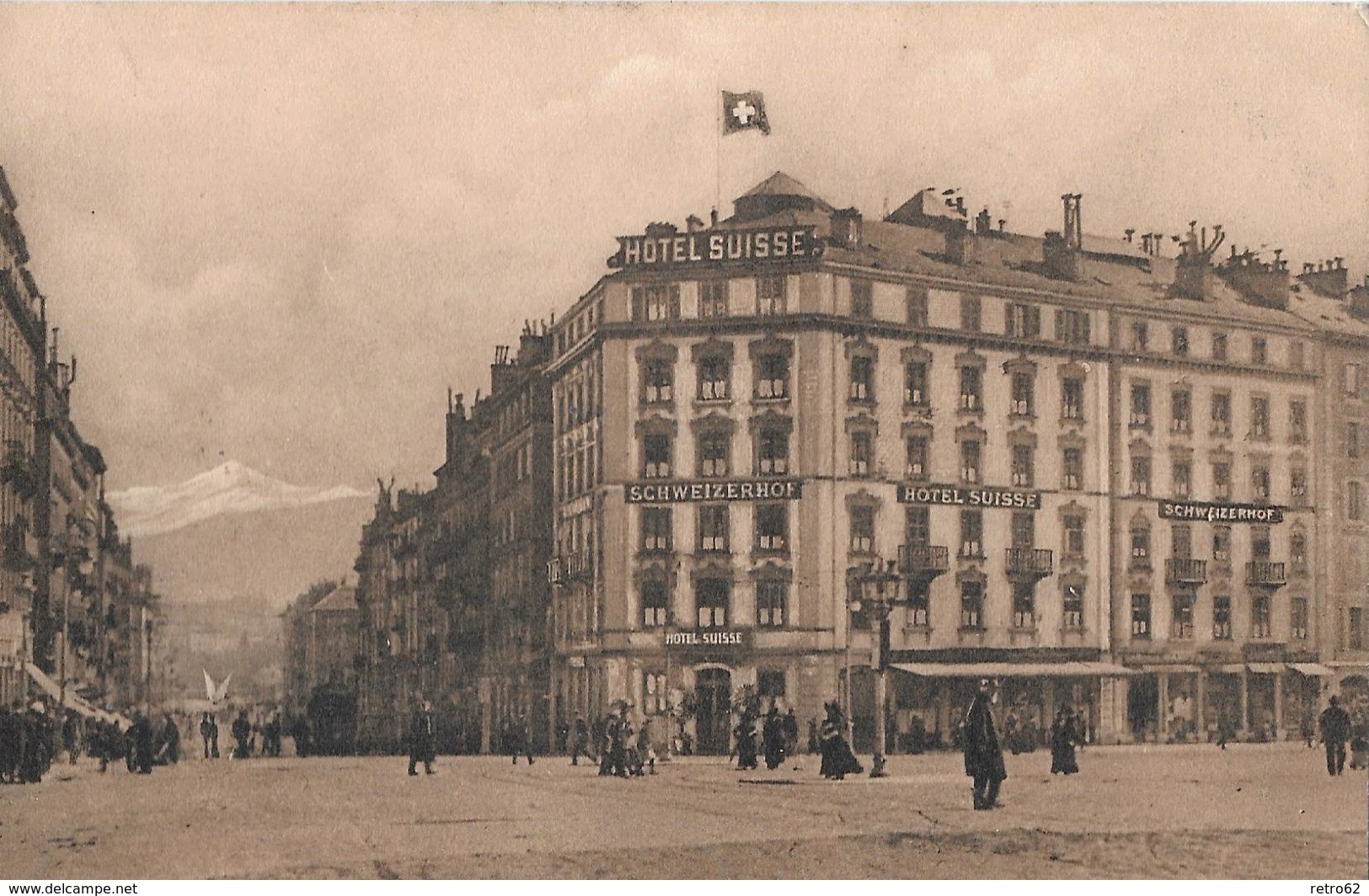 GENÈVE / GENF → Private Hotelkarte Hotel Suisse / Schweizerhof, Ca.1910 - Genève