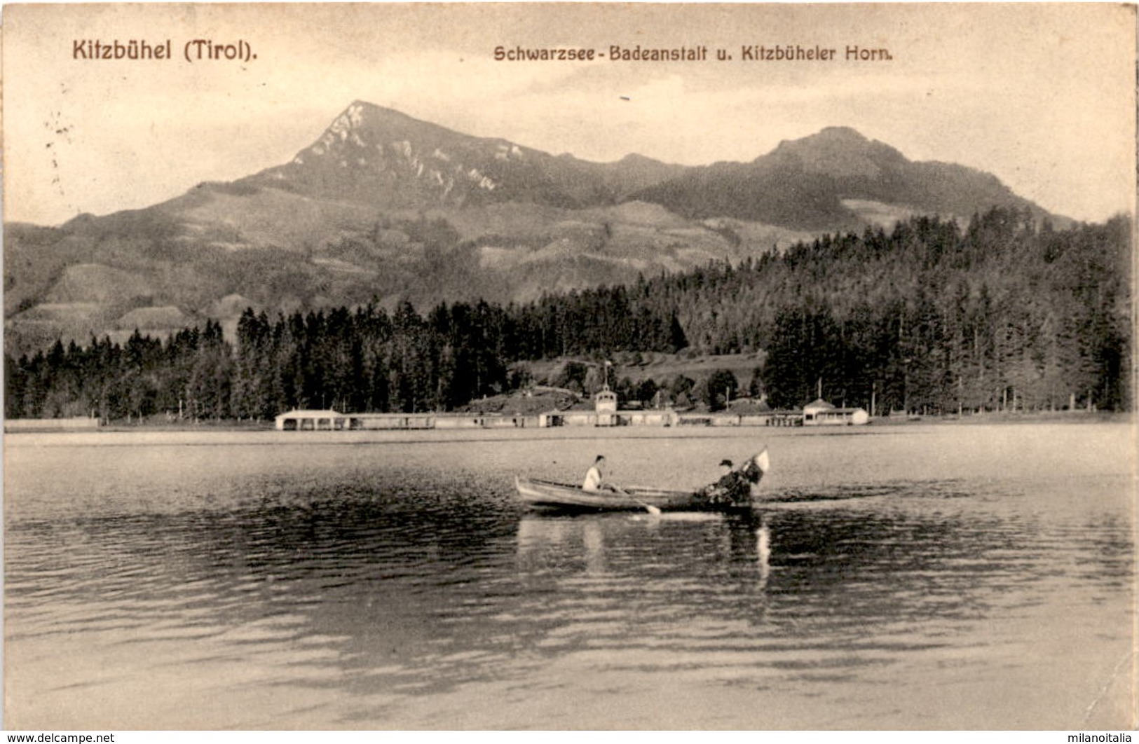 Kitzbühel, Tirol - Schwarzsee-Badeanstalt U. Kitzbüheler Horn * 13. 9. 1911 - Kitzbühel