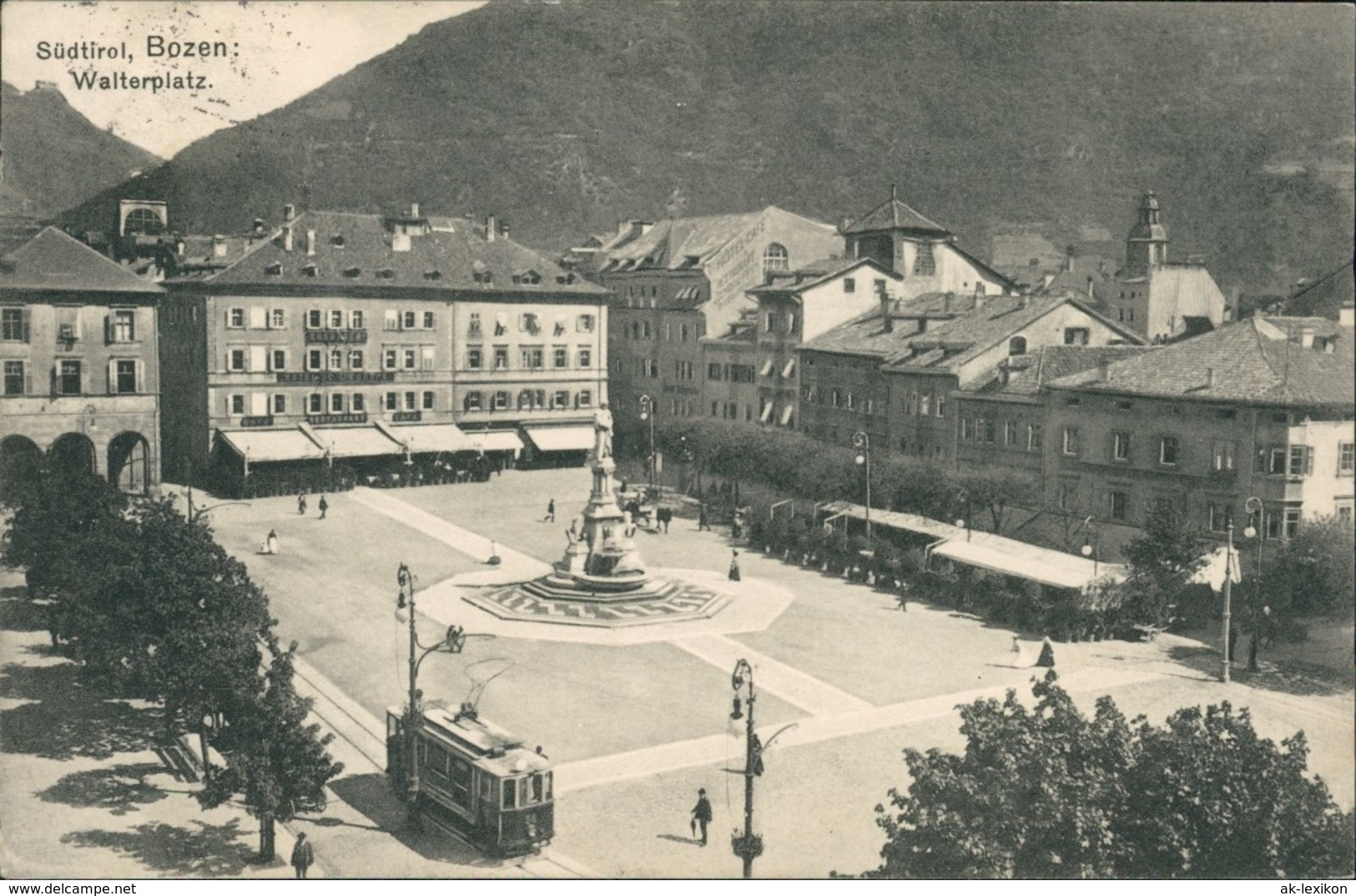 Cartoline Bozen Bolzano Straßenbahn - Walterplatz 1912  - Other & Unclassified