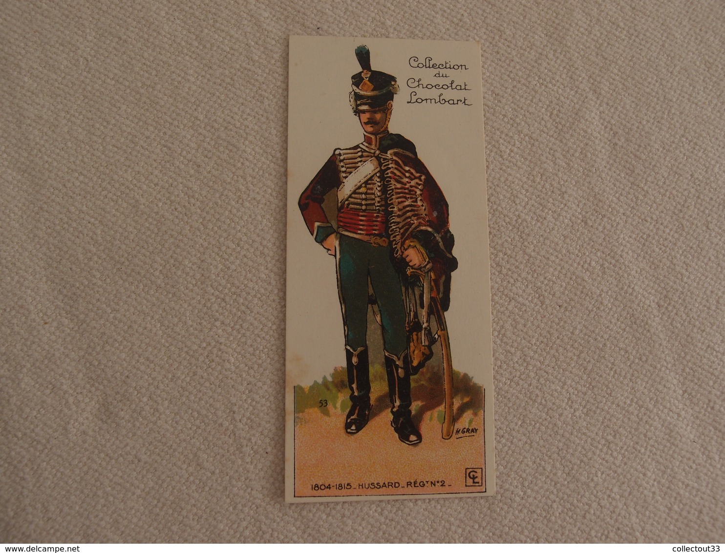 Chromo Découpi Chocolat Lombart Hussard 2° Régiment - Lombart