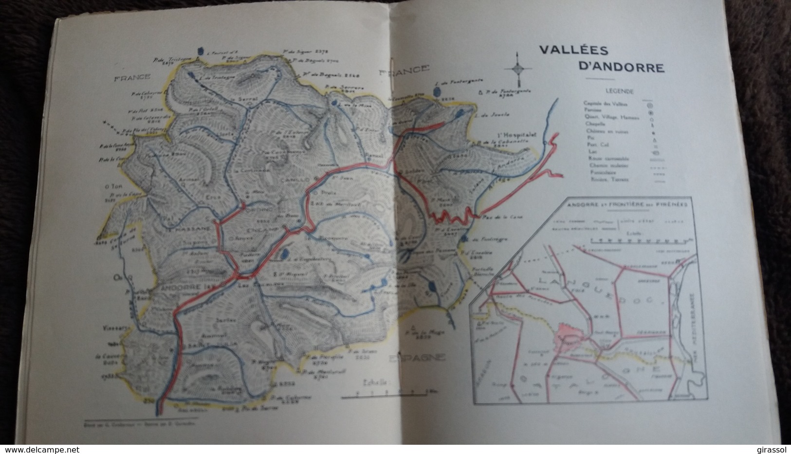 LIVRE LES VALLEES D ANDORRE VOYAGE AUX ETATS LILLIPUTIENS  GASTON COMBARNOUS ED CHENES VERTS ED 1933 - 1901-1940