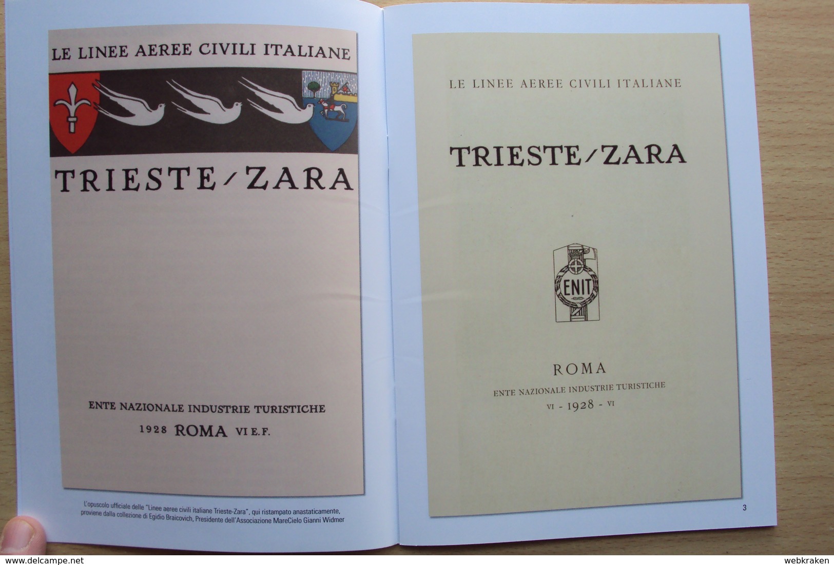 TRIESTE LIBRETTO COMMEMORATIVO VOLO AEREO DELLA SISA TRIESTE ZARA AVIAZIONE AERONAUTICA - Lotti E Collezioni