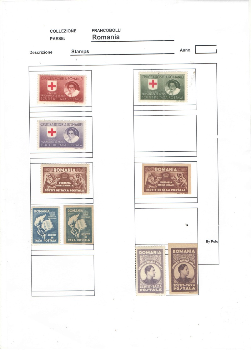 Romania Postal Taxe  1925/1945 Fiscal Stamps   Scott.+See Scan On Scott.Service Page; - Strafport