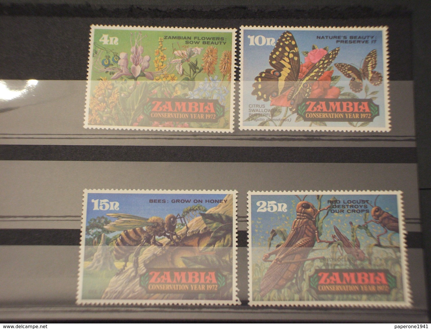 ZAMBIA - 1972 NATURA/INSETTI 4 VALORI - NUOVI(++) - Zambia (1965-...)