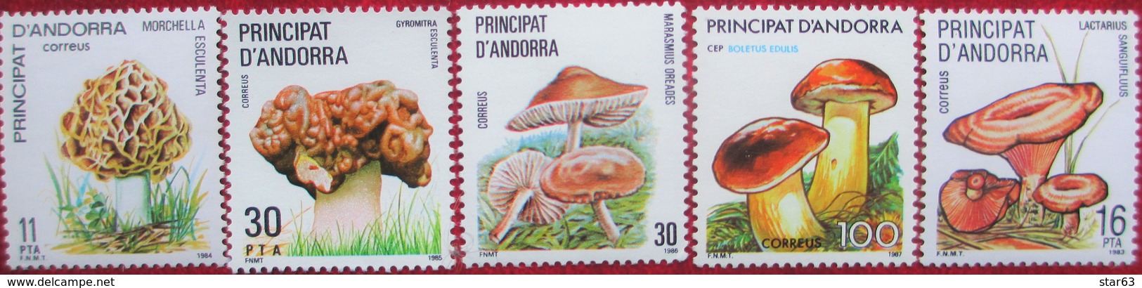Andorra   Mushrooms  5 V MNH - Mushrooms