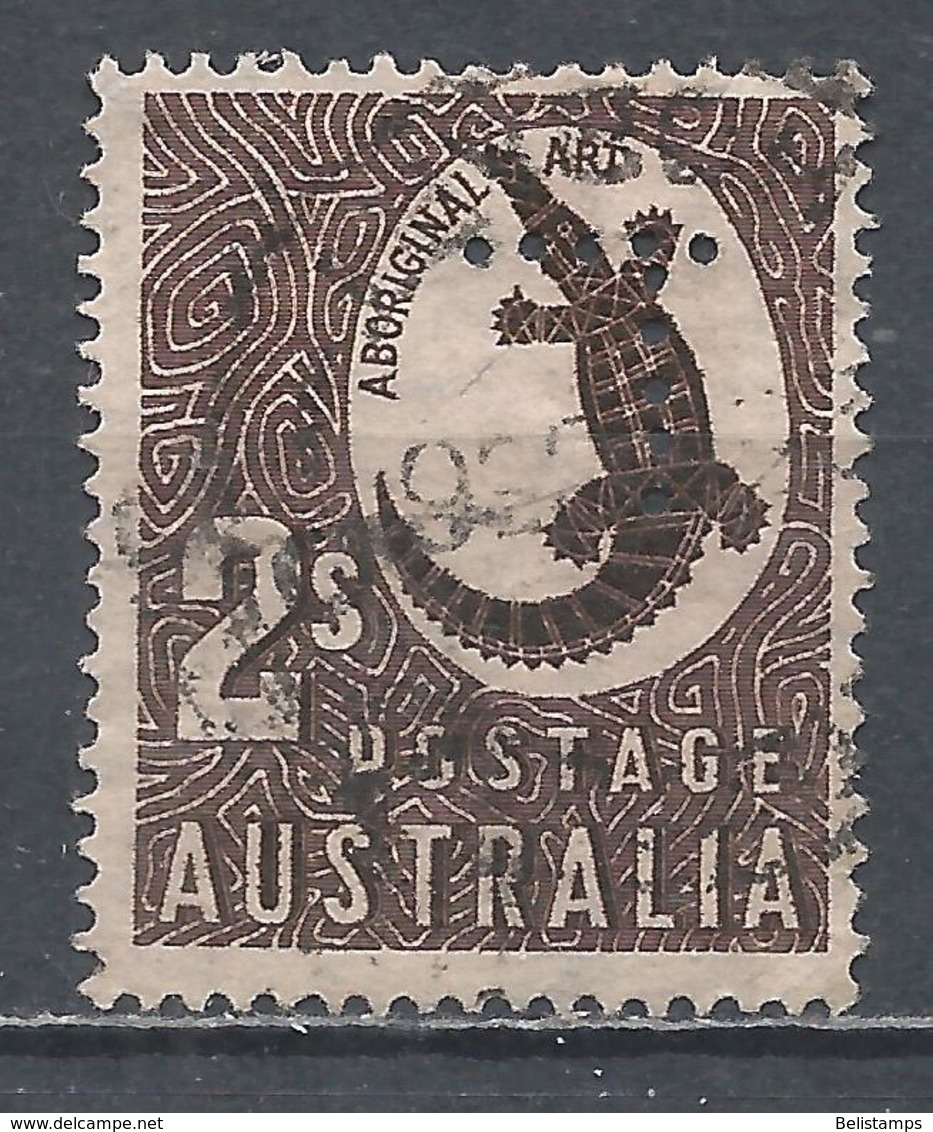 Australia 1948. Scott #212 (U) Fauna, Crocodile * Perforated - Perfins