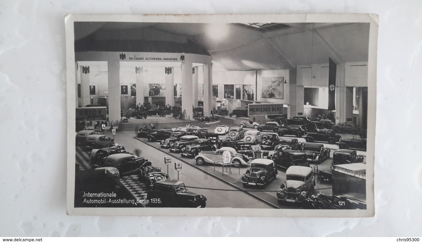 CARTE PHOTO - BERLIN 1936 - INTERNATIONALE AUTOMOBIL AUSSTELLUNG - MERCEDES BENZ - AUTOMOBILE VOITURE - Autres & Non Classés