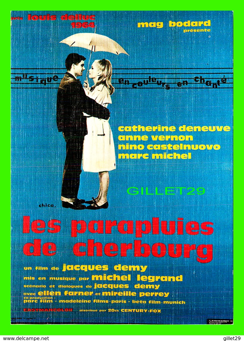 AFFICHES DE FILM -  " LES PARAPLUIES DE CHERBOURG " FILM DE JACQUES DEMY EN 1964 AVEC ELLEN FARMER & MIREILLE PERREY - - Affiches Sur Carte