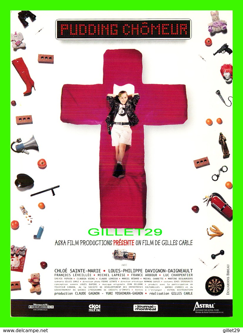 AFFICHES DE FILM -  " PUDDING CHOMEUR " FILM DE GILLES CARLES EN 1996 AU QUÉBEC AVEC CHLOÉ SAINTE-MARIE - - Affiches Sur Carte