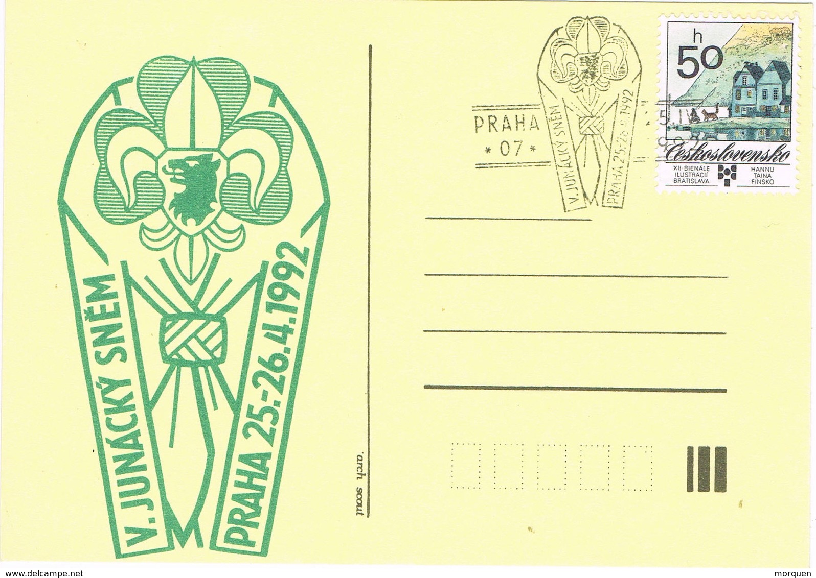 32693. Tarjeta PRAHA (Checoslovaquia) 1992. SCOUTS. Junacky Snem - Cartas & Documentos