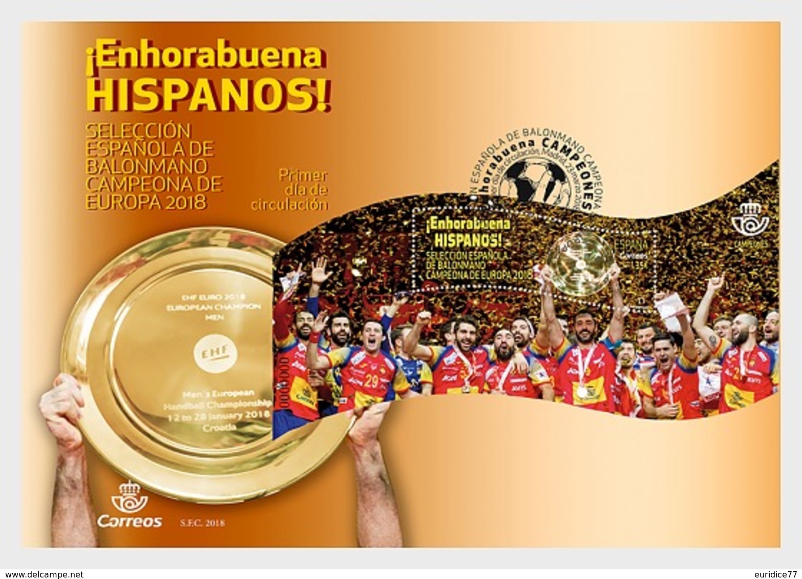 Spain 2018 - Champions - Spain National Handball Team FDC - Neufs