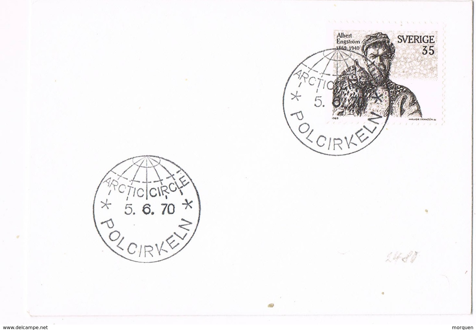 32702. Carta POLCIRKELN (Sverige) 1970. Artic Circle. Circulo Polar Artico - Cartas & Documentos
