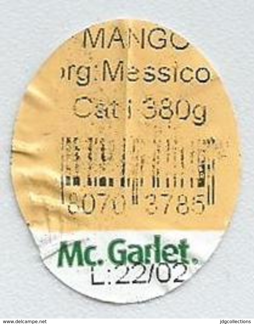 # MANGO Mc.GARLET - MEXICO Fruit Sticker Label Etiquette Etiqueta Adhesive Aufkleber Fruta Frucht - Fruits & Vegetables