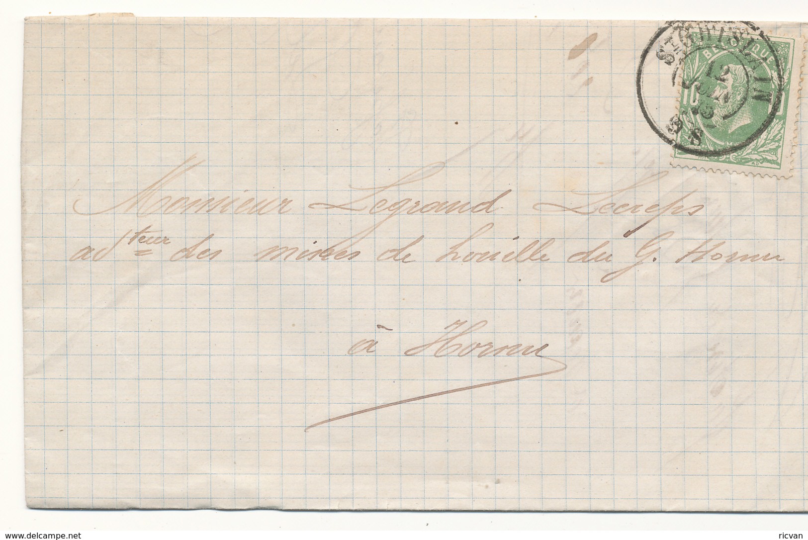 1875 BRIEF MET COB 30 V. St GHISLAIN N.HORNU Aankomst St GHISLAIN Zie Scan(s) - 1869-1883 Léopold II