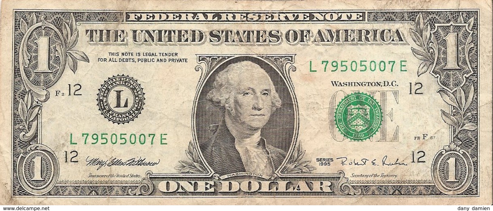 Etats-Unis (United States Of America) - Billet D' 1 Dollar (ONE DOLLAR) - Serie 1995 - Billet N° L79505007E - Billets Des États-Unis (1928-1953)