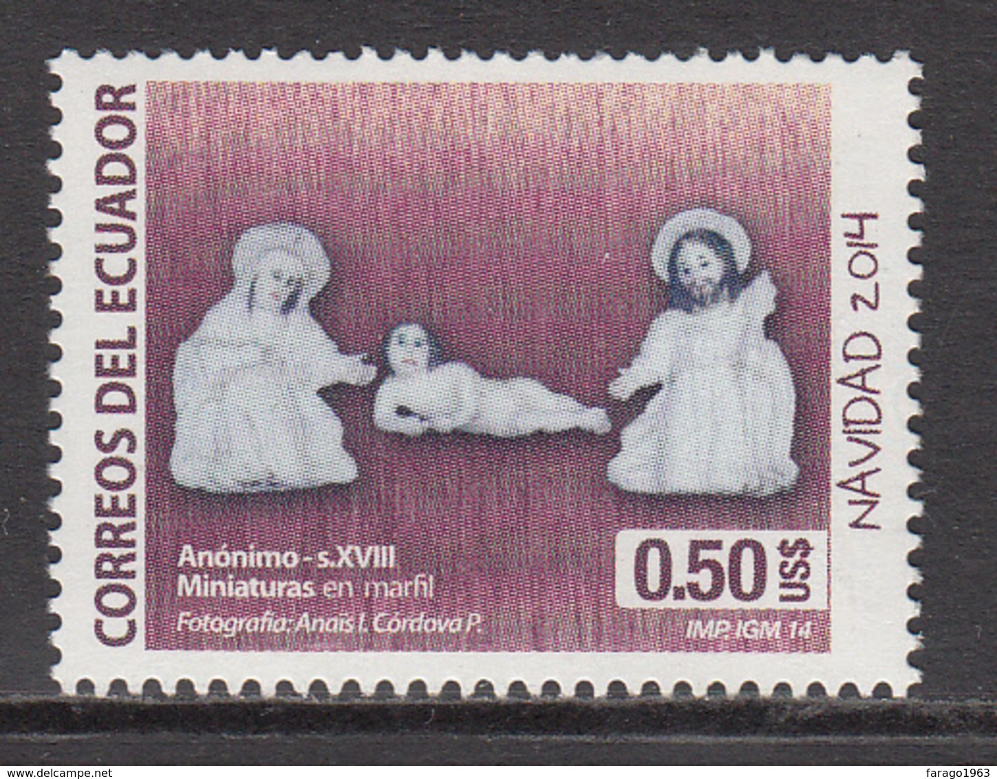 2014 Ecuador Christmas Noel Navidad   Complete Set Of 2 MNH @  FACE VALUE - Equateur