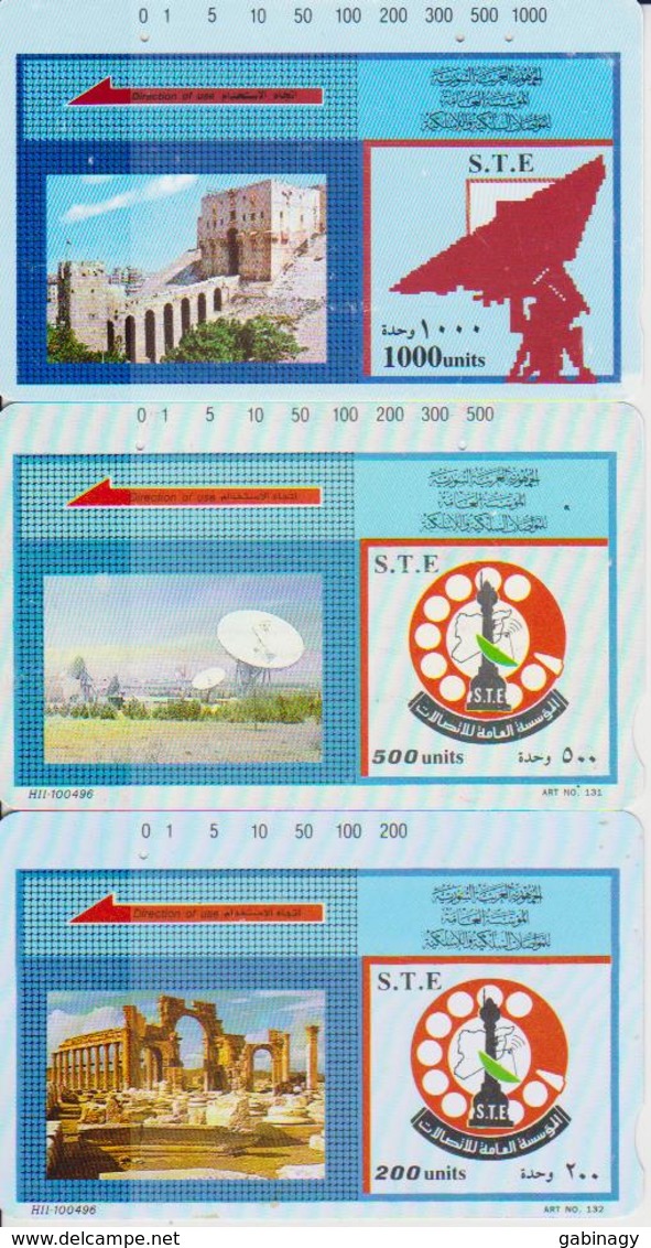 #09 - SYRIA-04 - SET OF 3 CARDS - SATELLITTE - RUINS - Siria