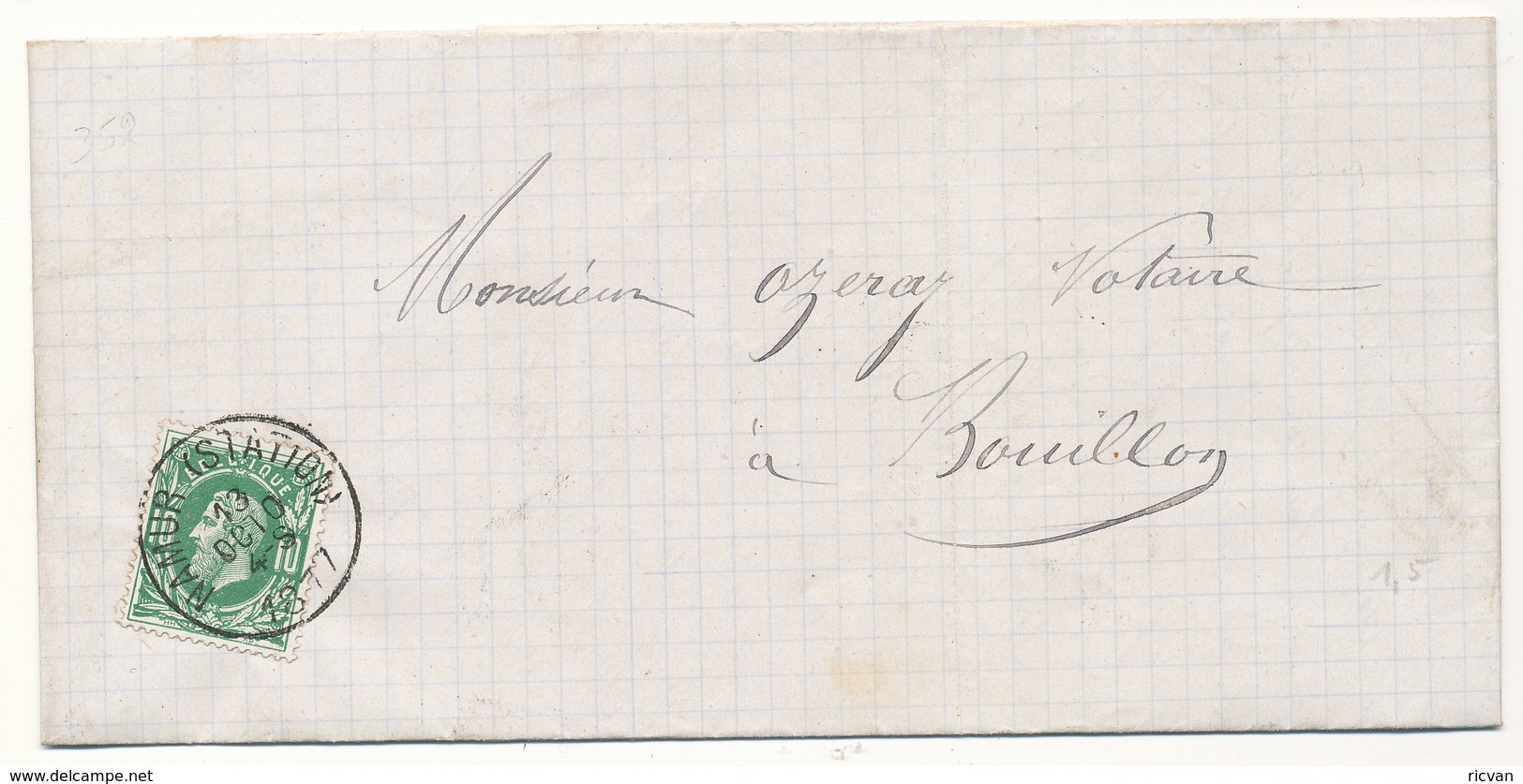 1877 BRIEF MET COB 30 V. NAMIR(STATION) N.BOUILLON Zie Scan(s) - 1869-1883 Leopoldo II