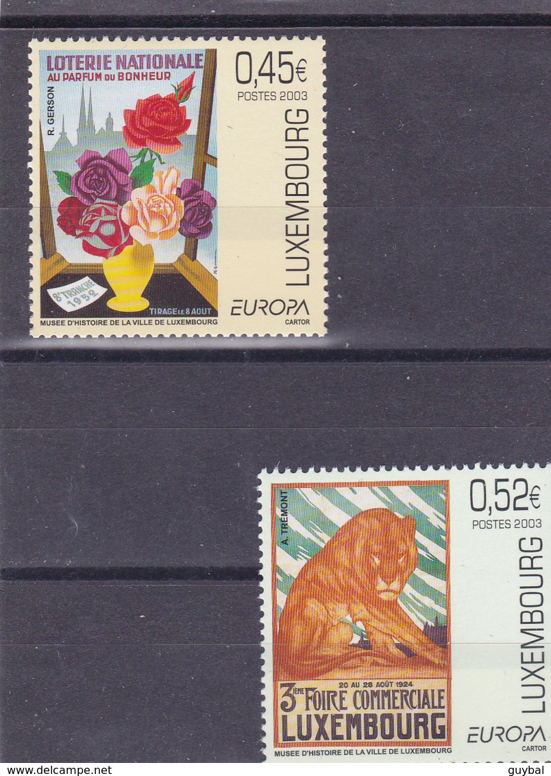 2003 - Europa Cept - Luxembourg - N°YT 1557 Et 1558** - 2003