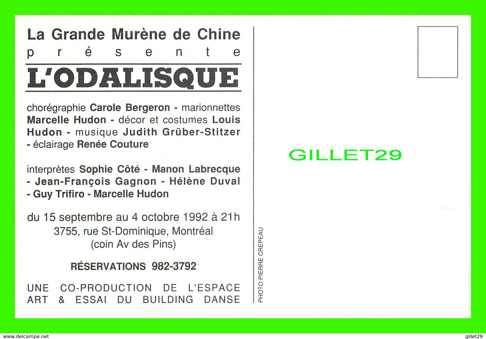 ADVERTISING, PUBLICITÉ - LA GRANDE MURÈNE DE CHINE PRÉSENTE L'ODALISQUE EN 1992 - - Publicité