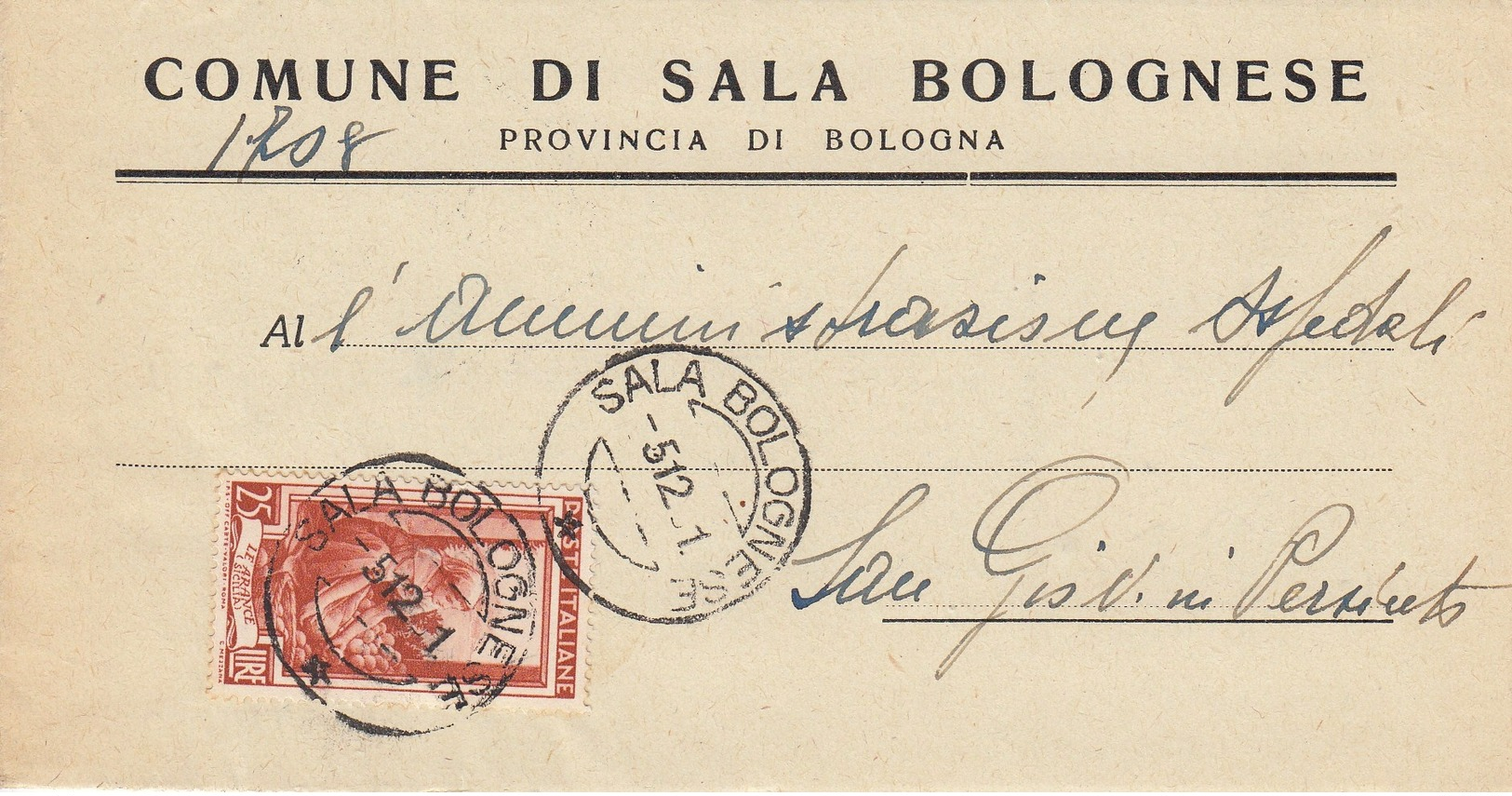 1950 Lotto 10 Buste Viaggiate (A) Italia Al Lavoro (L. 25), Annulli Del Periodo - 1946-60: Usati