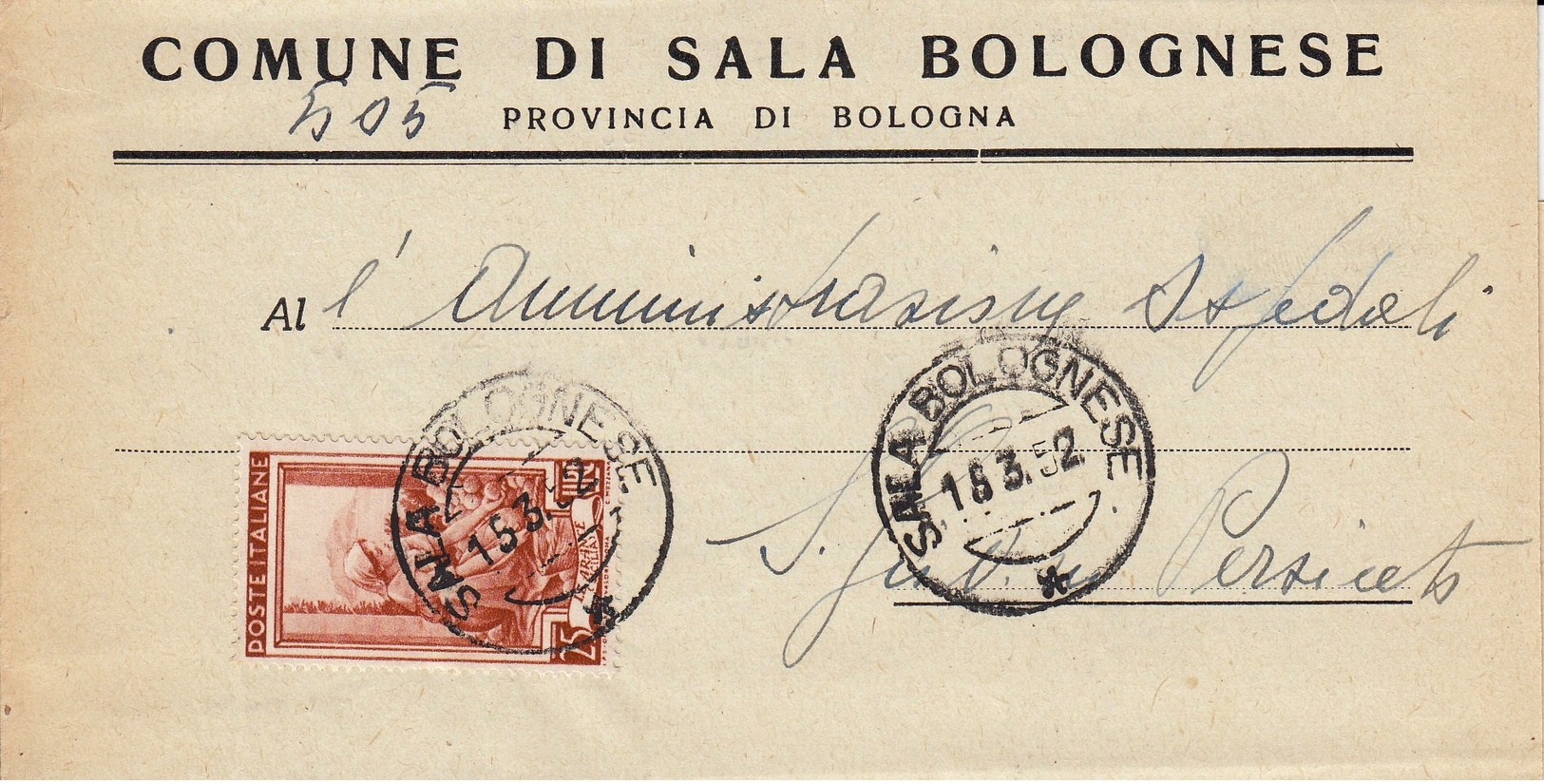 1950 lotto 10 buste viaggiate (A) Italia al Lavoro (L. 25), annulli del periodo