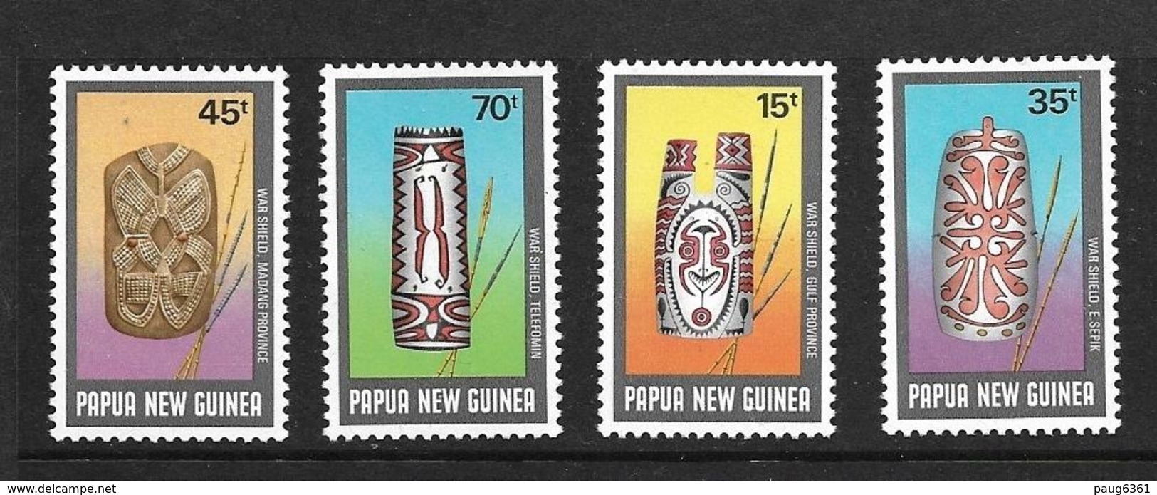 PAPOUASIE-NOUVELLE GUINEE 1987 BOUCLIERS  YVERT N°543/46  NEUF MNH** - Papouasie-Nouvelle-Guinée