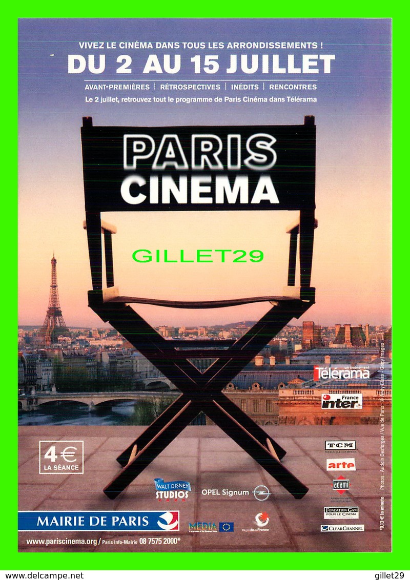 ADVERTISING, PUBLICITÉ - PARIS CINÉMA 2003 - MAIRIE DE PARIS - - Publicité