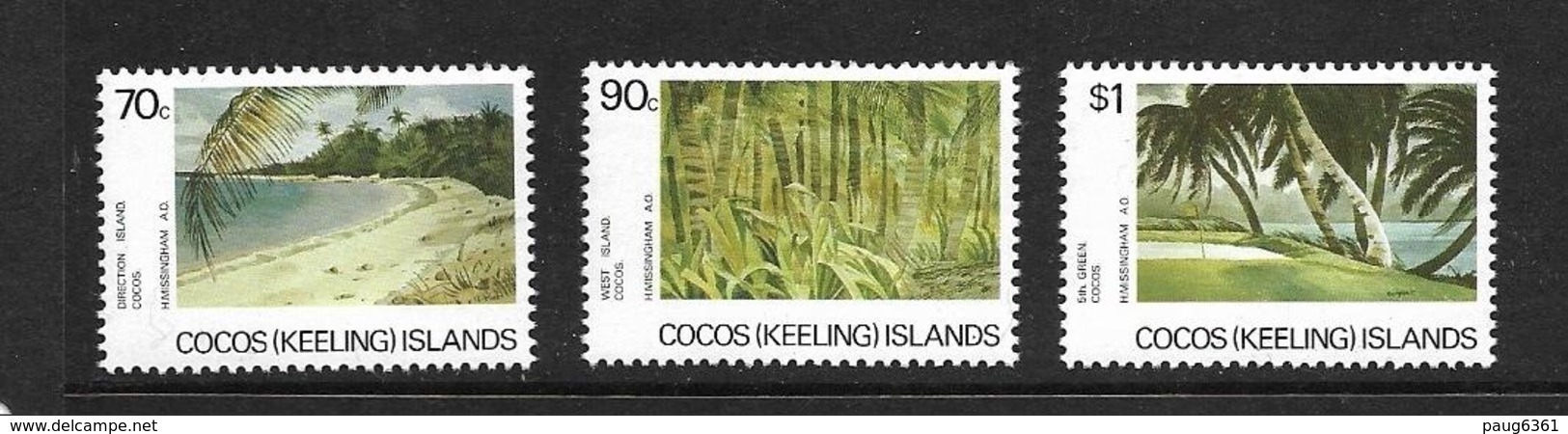 ILES COCOS 1987 PAYSAGES  YVERT N°160/62  NEUF MNH** - Cocos (Keeling) Islands