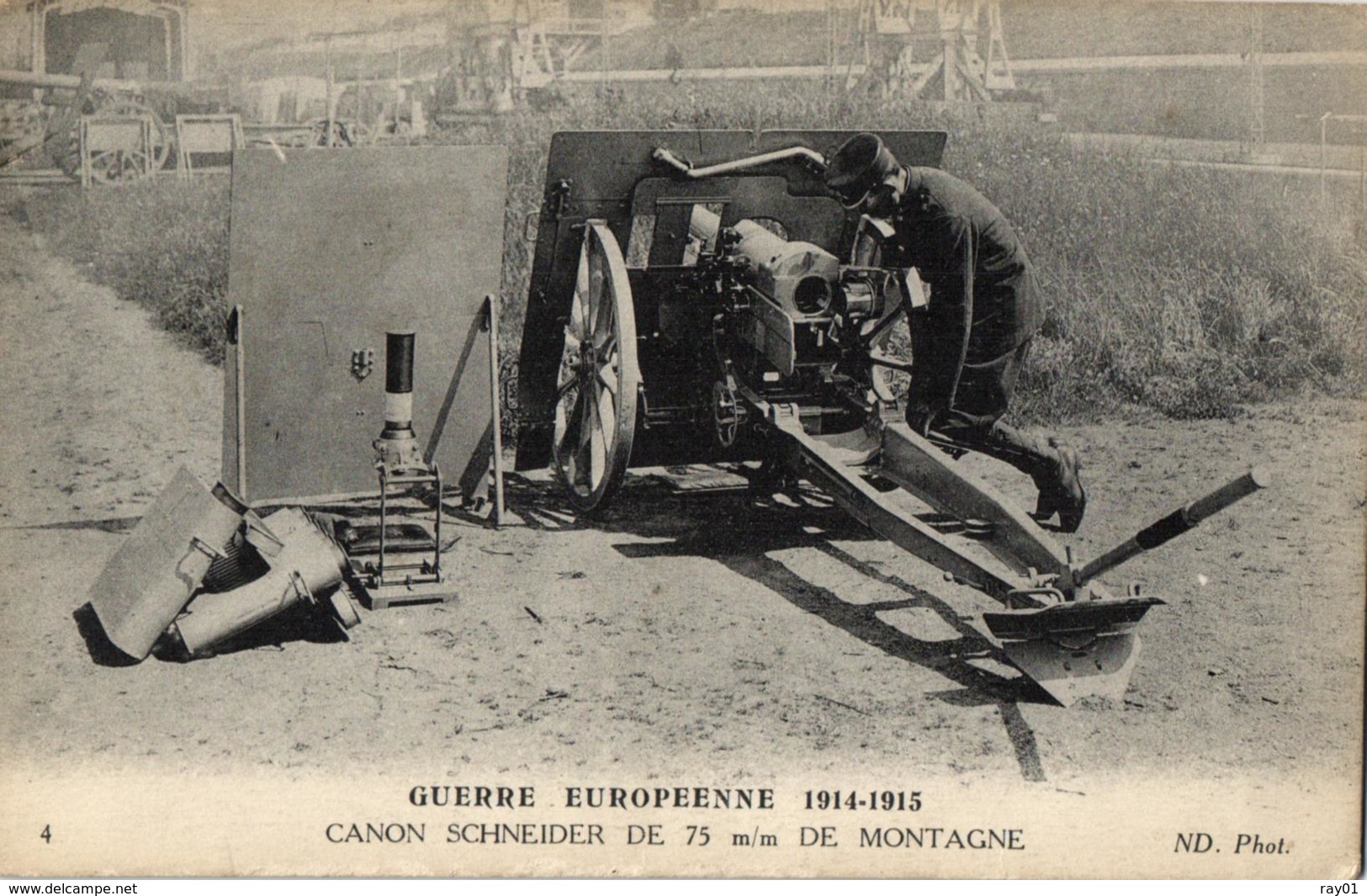 GUERRE EUROPEENNE DE 1914-1915 - Canon Schneider De 75 M/m De Montagne - (n°4). - Guerre 1914-18