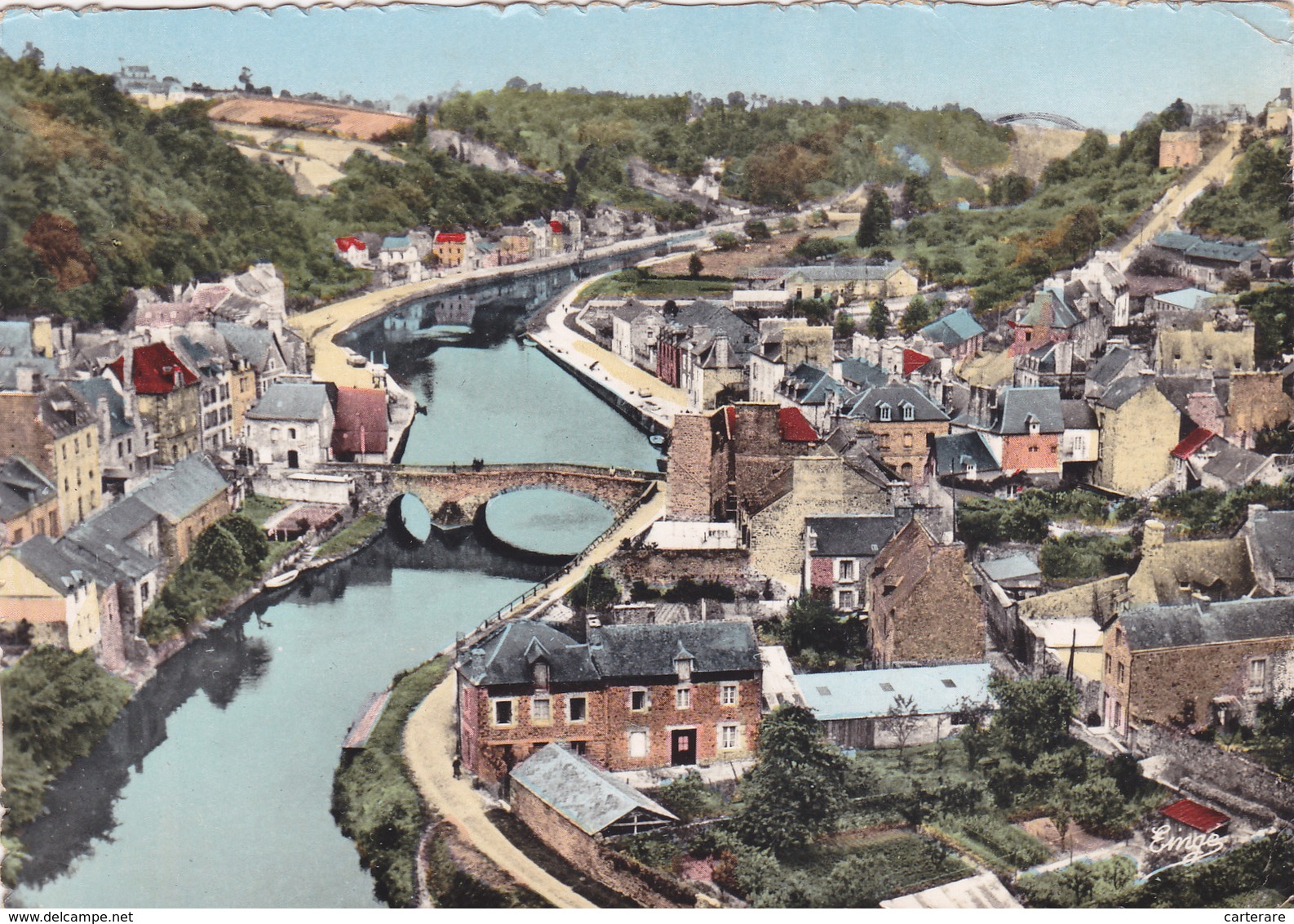 22,COTES D'ARMOR,DINAN,VUE AERIENNE ,CARTE PHOTO EDITION GUERIN DE SAINT MALO - Dinan