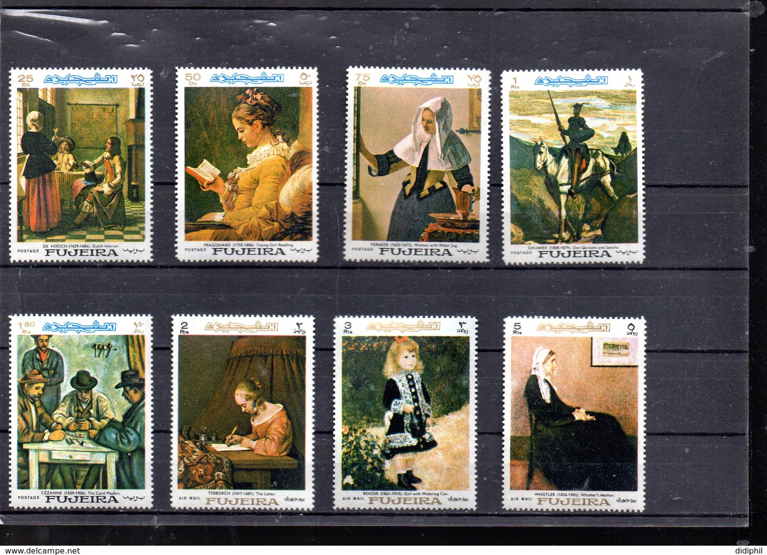 FUJEIRA MICHEL 198/205**  SUR DES TABLEAUX DE MAITRE  CEZANNE RENOIR DAUMIER VERMEER ETC - Fujeira