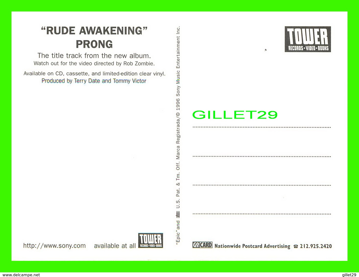 MUSIQUE -  "RUDE AWAKENING " PRONG NEW ALBUM 1996 - DIRECTED BY ROB ZOMBIE - - Musique Et Musiciens