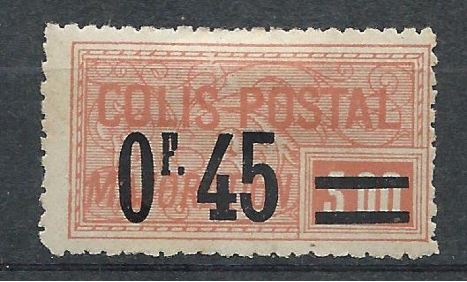 FRANCE - 1926 - Colis Postaux - Y.T. N°37 - 0 F. 45 Sur 3 F. Orange - Dentelé - Neuf* - TTB - Mint/Hinged