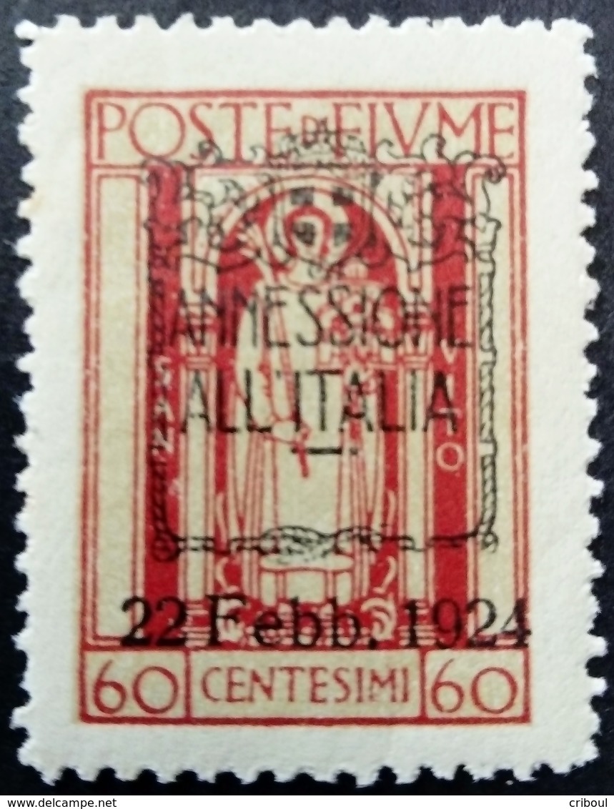 Fiume Occupation Italie Italy Italia Surchargé Overprinted Soprastampati 1924 Yvert 189 * MH - Fiume