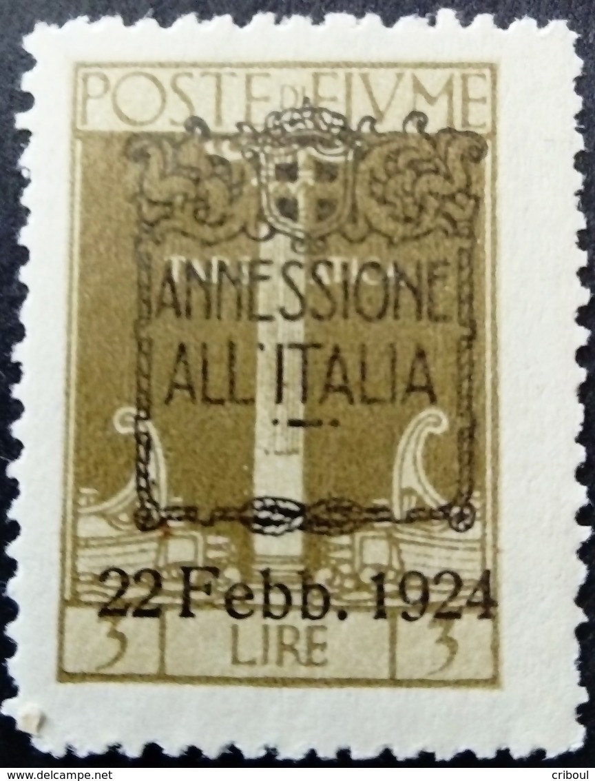 Fiume Occupation Italie Italy Italia Surchargé Overprinted Soprastampati 1924 Yvert 192 * MH - Fiume