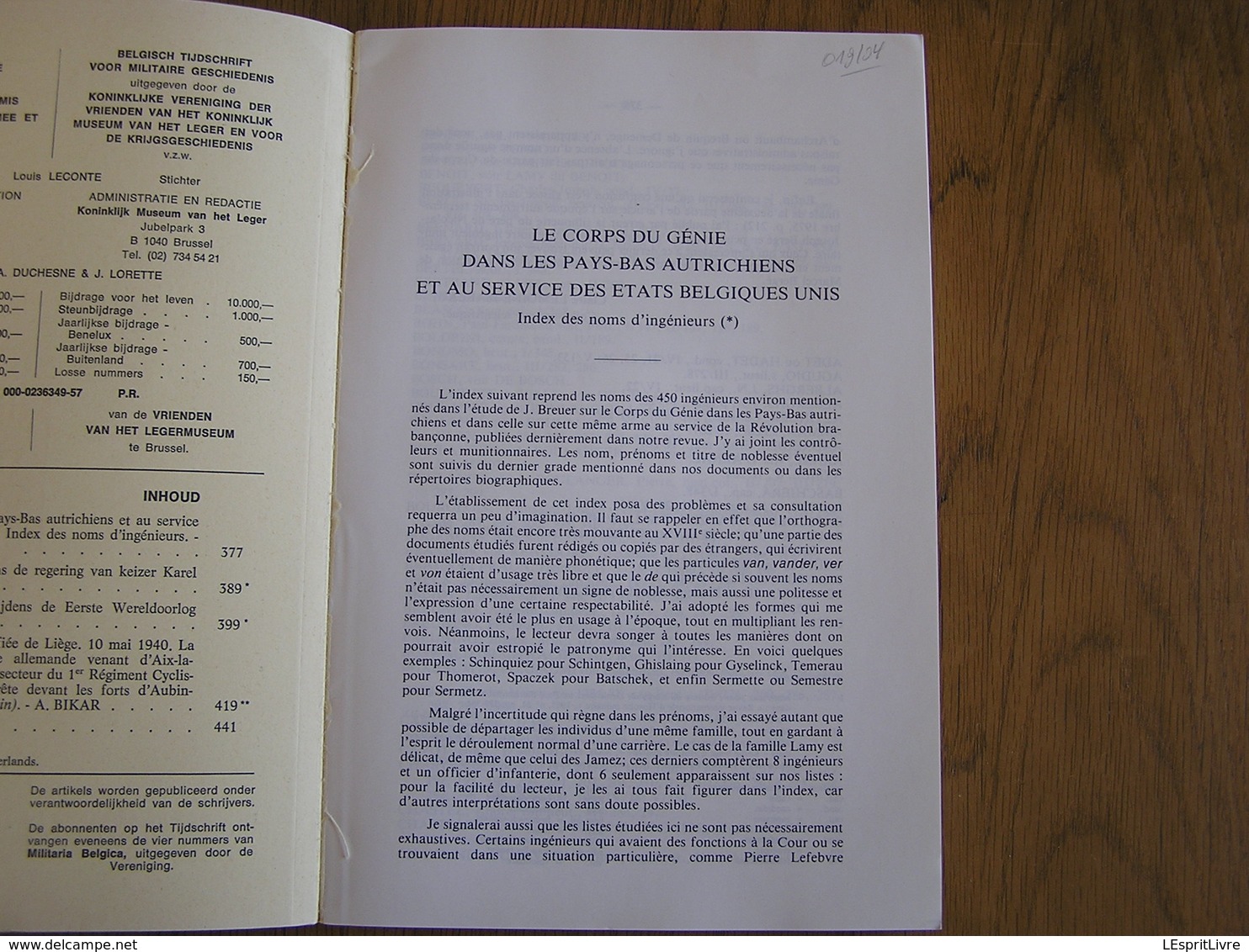 REVUE BELGE D' HISTOIRE MILITAIRE XXII 5 Anvers 14 18 Guerre 40 45 PFL Mai 1940 253 Infanterie Aubin Neufchâteau Eupen - Histoire