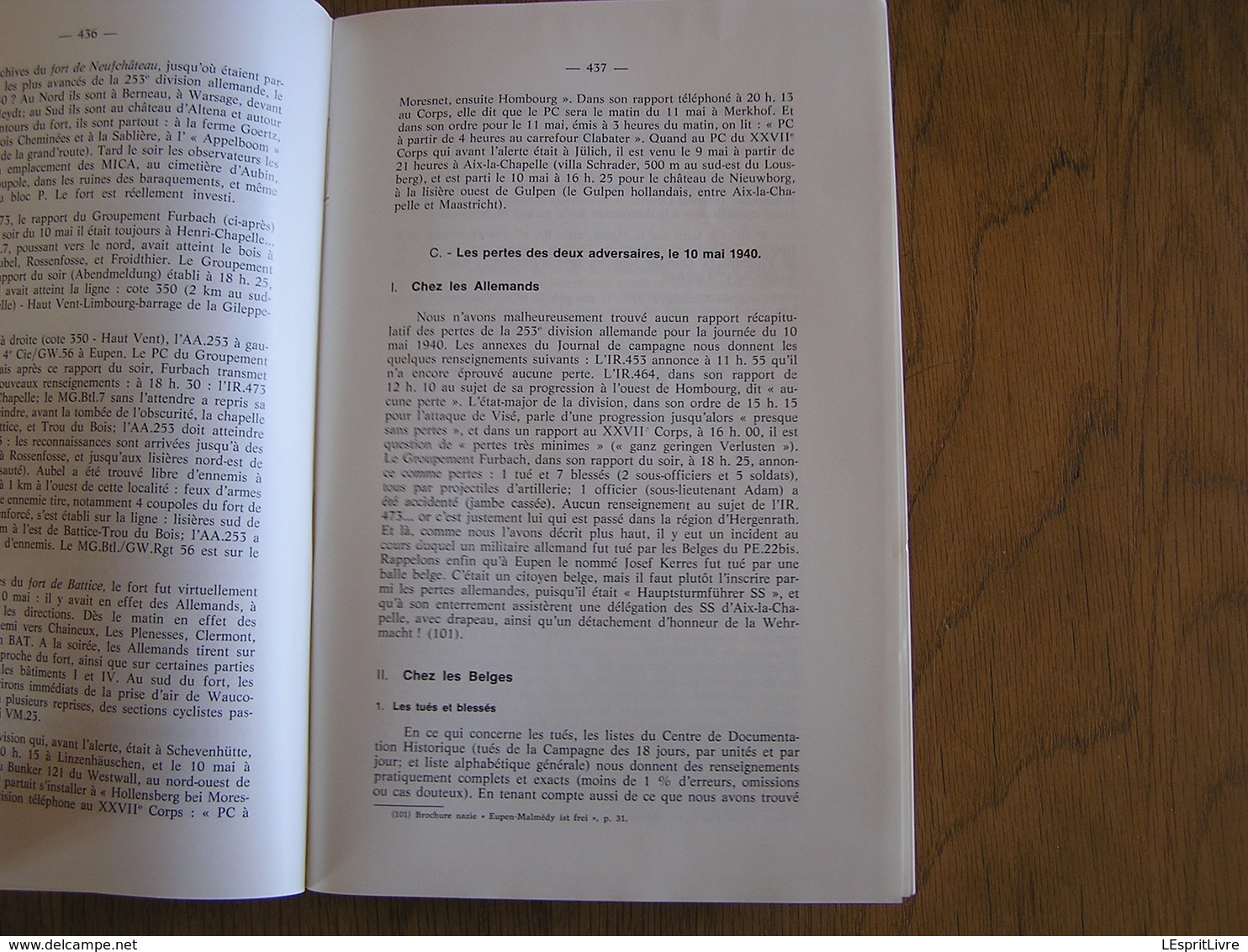 REVUE BELGE D' HISTOIRE MILITAIRE XXII 5 Anvers 14 18 Guerre 40 45 PFL Mai 1940 253 Infanterie Aubin Neufchâteau Eupen
