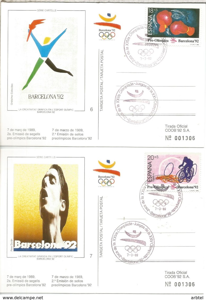 JUEGOS OLIMPICOS BARCELONA 92 OLYMPIC GAMES TARJETAS  COOB HIPICA BALONMANO BOXEO CICLISMO - Verano 1992: Barcelona