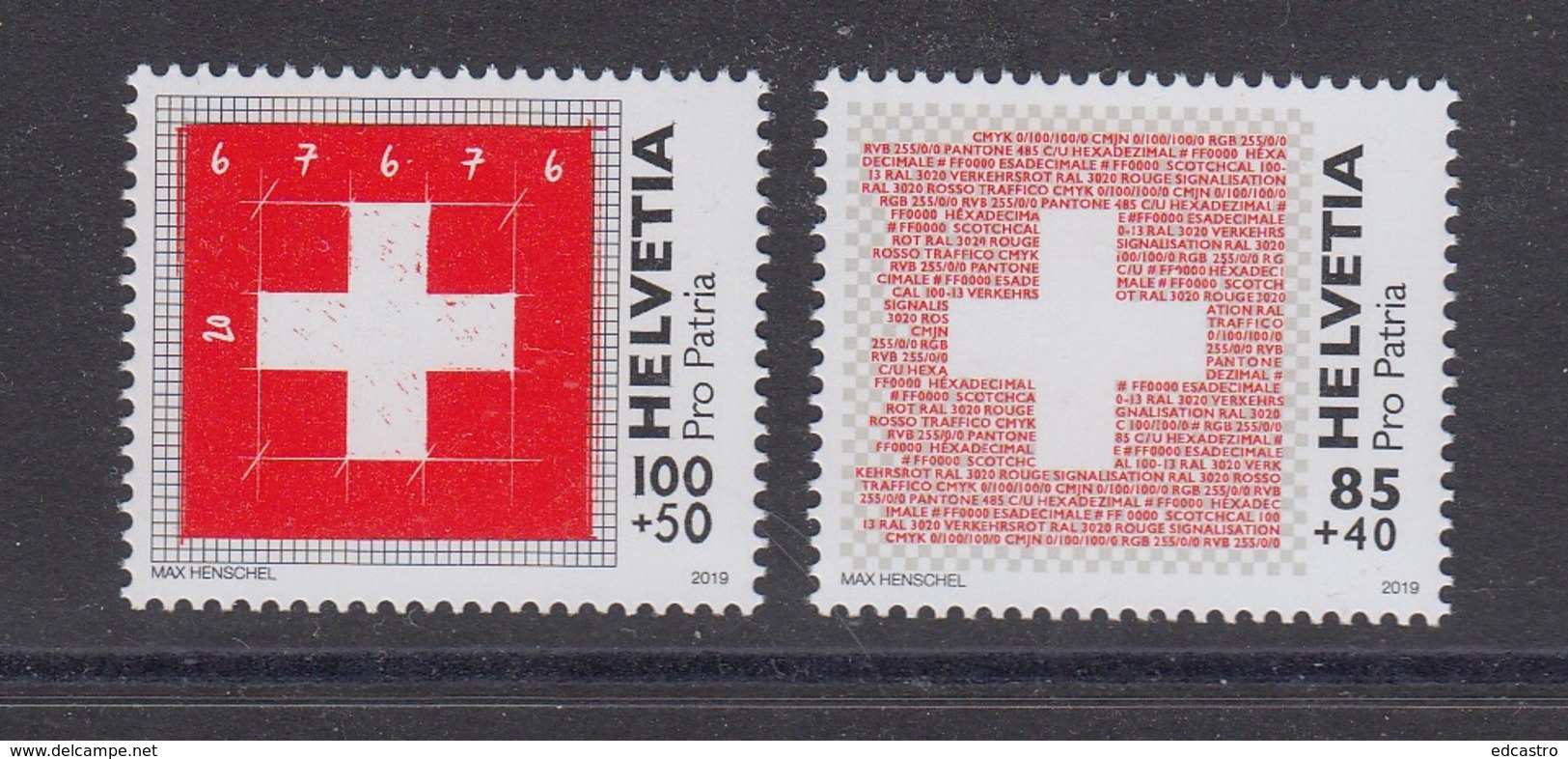 8.- SWITZERLAND 2019 Pro Patria - The Swiss Flag - Nuevos