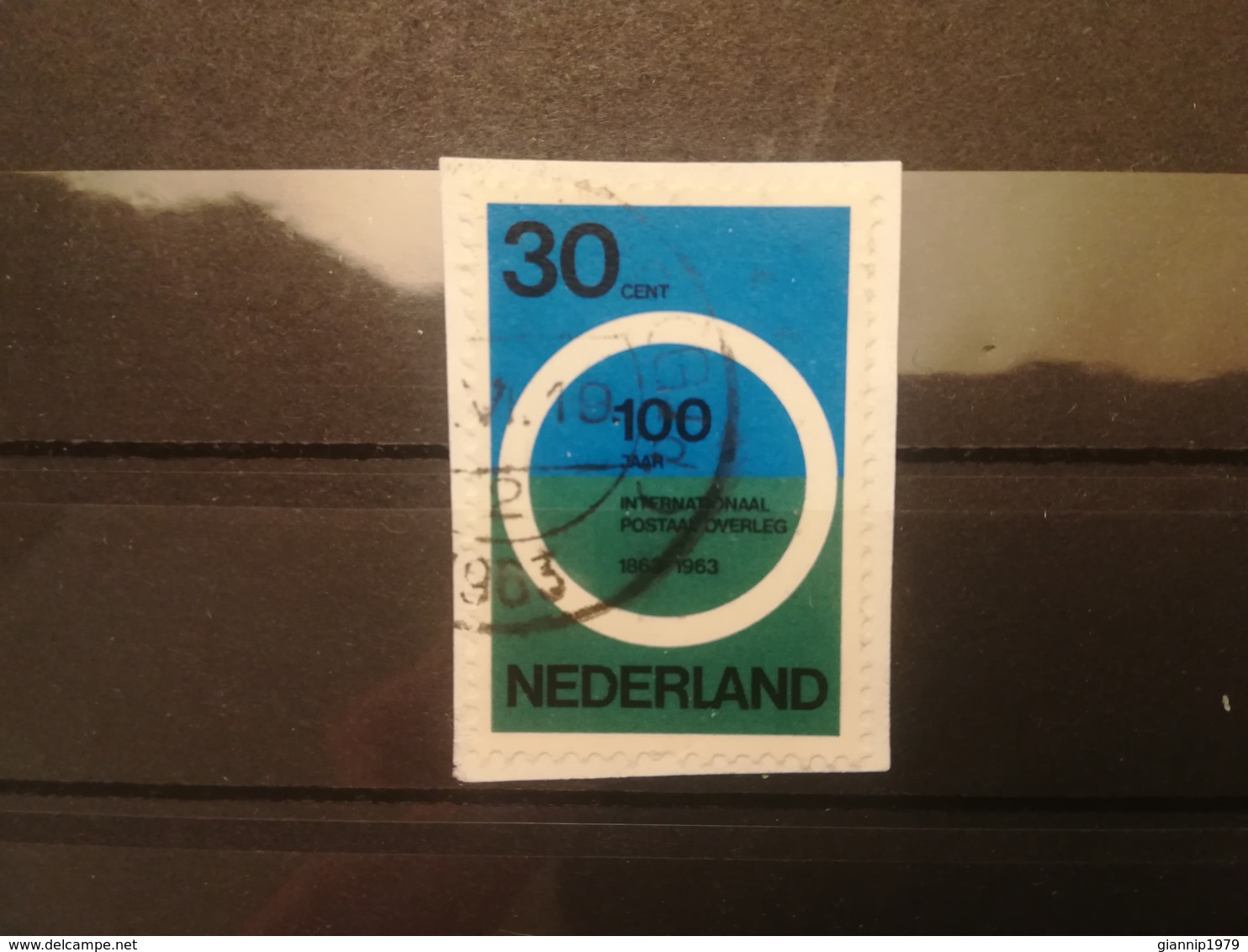 FRANCOBOLLI STAMPS OLANDA NEDERLAND 1963 USED SU FRAMMENTO CONFERENZA PARIGI PAESI BASSI FRAGMENT - Usati