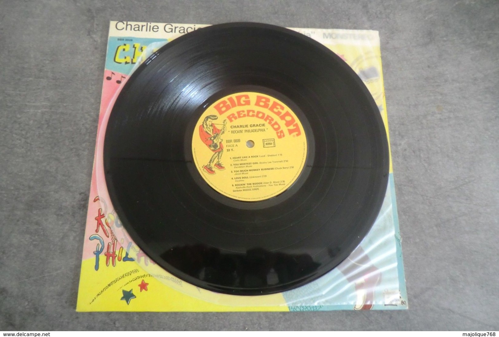 Disque 25 Cm De Charlie Gracie - Rockin' Philadelphia -big Beat Records BBR-0009 1980 - - Rock