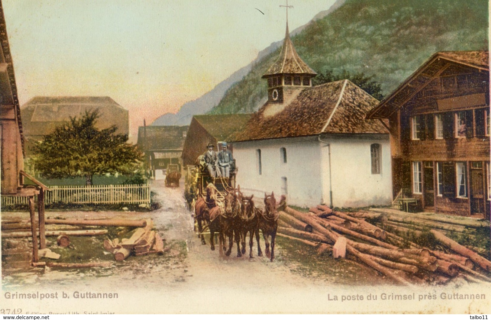 Suisse - Grimselpost Guttannen - La Poste Du Grimsel - Diligence Avec 5 Chevaux - Guttannen