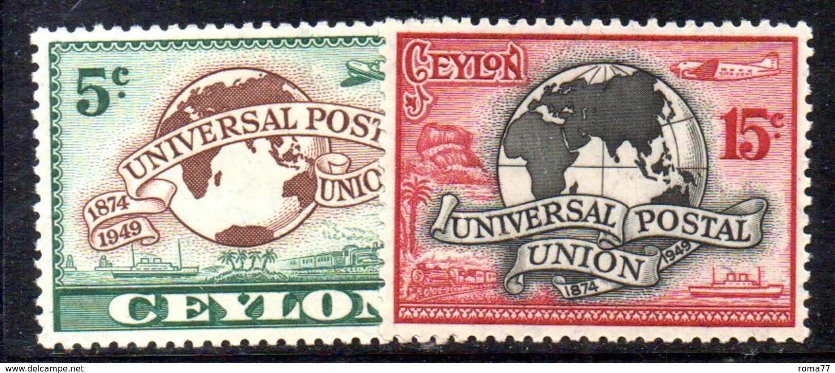 CI855 - CEYLON SRI LANKA 1949,  Serie Yvert 277/279  ***  MNH (2380A).  Upu - Sri Lanka (Ceylon) (1948-...)