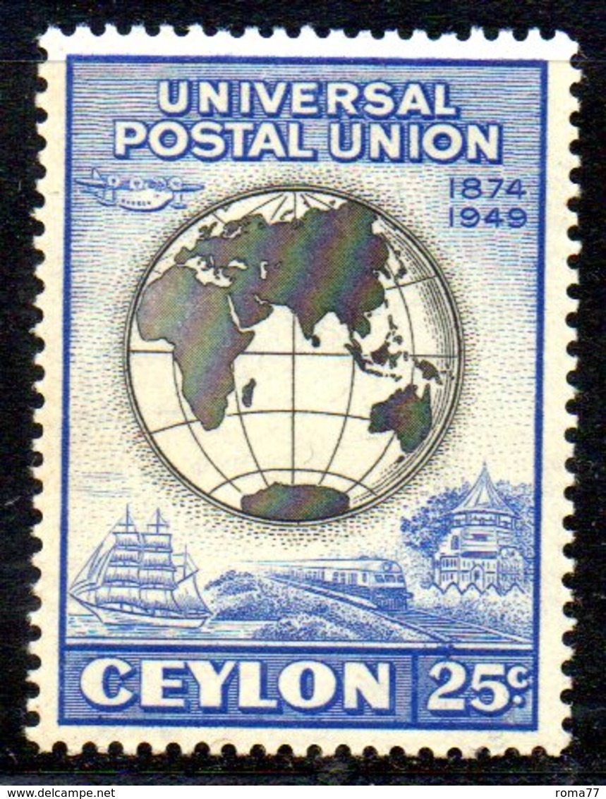 CI855 - CEYLON SRI LANKA 1949,  Serie Yvert 277/279  ***  MNH (2380A).  Upu - Sri Lanka (Ceilán) (1948-...)