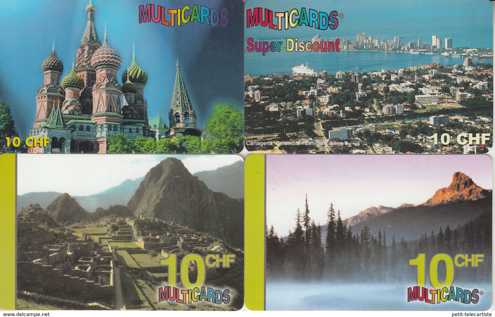 SWITZERLAND - PHONE CARD - PRÉPAIDS SUISSE *** 4 X MULTICARDS & PAYSAGES / 3 *** - Paysages