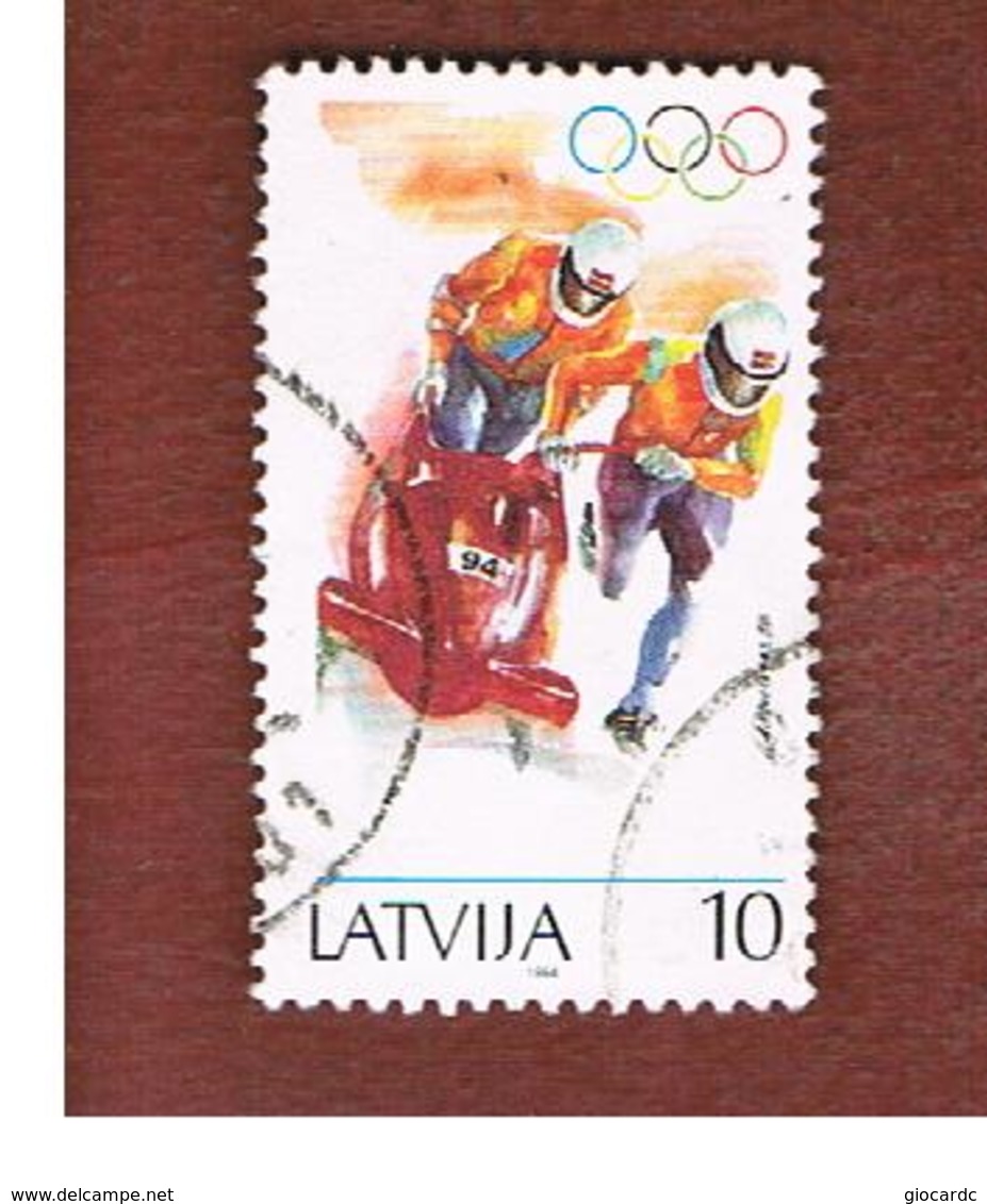 LETTONIA (LATVIA)   -  SG 385  -  1994 WINTER OLYMPIC GAMES: BOBSLEIGH    -   USED - Lettonia